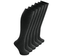 Rozgul 6 PAIRS NEW KNEE HIGH COTTON RICH SCHOOL SOCKS GIRLS LONG SOCKS-GIRLS KNEE LENGTH SOCKS ALL SIZE (DARK GREY, 12-3)