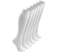 Rozgul 6 PAIRS NEW KNEE HIGH COTTON RICH SCHOOL SOCKS GIRLS LONG SOCKS-GIRLS KNEE LENGTH SOCKS ALL SIZE (WHITE, 12-3)
