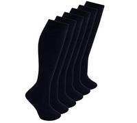 Rozgul 6 PAIRS NEW KNEE HIGH COTTON RICH SCHOOL SOCKS GIRLS LONG SOCKS-GIRLS KNEE LENGTH SOCKS ALL SIZE (NAVY, 12-3)
