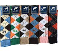 Rozgul 6 Pairs Women's/Ladies knee High Horse Design Argyle Rich Cotton Equestrian Riding Boot Socks,Uk Size 4-7