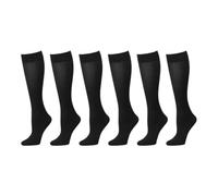 Rozgul 6 Pairs Women's/Ladies Knee-High Pop Socks, Opaque Nylon Microfiber, Breathable Comfort Top, UK 4-7 (UK, Numeric, 4, 7, Regular, Regular, Black)