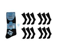 Rozgul Men's Non-Elastic Seamless Diabetic Socks | 6 Pairs | 100% Cotton | Extra Wide Comfort Fit | Odour Free Socks | Easy Grip | UK Size 6-11 | Soft for Sensitive Toes | Black