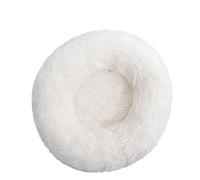 Rozhuhro Cat Bed Dog Bed Sofa Doughnut Kennel Warm Plush Round Pet Bed, Soft Plush Calming Beds with Non-Slip Bottom, for Puppies, Kittens, Small Pets House Pet Supplies,white,120CM