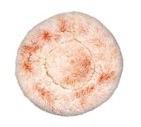 Rozhuhro Cat Bed dog Bed Soft Long Plush Round Pet Bed, Warm Calming Dog Bed Fluffy Plush Pet Sofa, Cosy Mattress Plush Pet Cushion, For Puppies Kittens Small Pets,orange,40CM