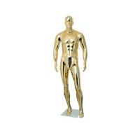 Rozhuhro Male Mannequin Full Body, Adjustable Manikin Body Display Model Stand Electroplated Realistic Detachable Man Dummy Torso for Clothing Sewing Shops,Gold 2