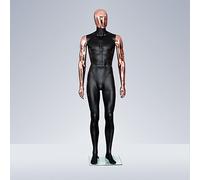 Rozhuhro Male Mannequin Full Body, Adjustable Manikin Body Display Model Stand Electroplated Realistic Detachable Man Dummy Torso for Clothing Sewing Shops,Black