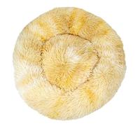 Rozhuhro Plush Donut Cat Bed, Round Warm Calming Dog Bed, Pet Sofa Bed for Indoor Use, Cats Puppies Soft Cushion for Dogs with Non-Slip Bottom, House Pet Supplies,yellow,60CM