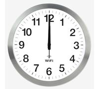 Rozhuhro WiFi Wall Clock, Modern Simple Wall Clock, Silence Battery Operated, for Living Room/Home/Kitchen/Bedroom/Office/School Decor,Silver,16 inch