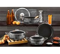 Rozi Alize Collection 7-Piece Non-Stick Granite Cookware Set (Silver)