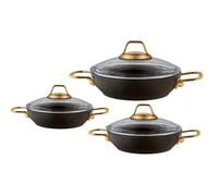 Rozi Alya Collection 6-Piece Non-Stick Granite Sauté Pan Set (Black)