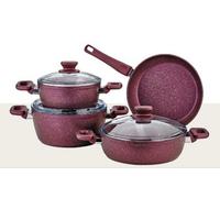Rozi Defne Collection 7-Piece Non-Stick Granite Cookware Set (Purple)