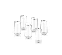 Rozi Gina Collection Silver Slanted Highball Glasses (Set of 6)