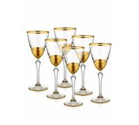 Rozi Glam Collection Gold Wine Glasses (Set of 6)