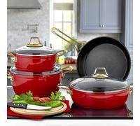 Rozi Grande Collection 7-Piece Non-Stick Granite Cookware Set