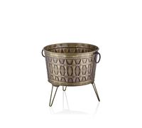 Rozi Prizma Collection Foldable Gold Plant Pot - 45 cm (H) x 43 cm (W) x 43 cm (D)