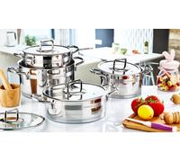 Rozi Safir Collection 8-Piece Stainless Steel Cookware Set