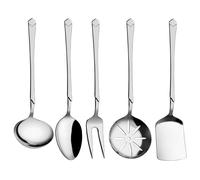 Rozi Sedef Collection Stainless Steel Utensils, Set of 5 (Silver)