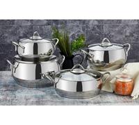 Evimsaray Sevval Series 8-Piece Stainless Steel Cookware Set