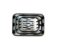 Rozi Stripe Collection Enamel 3-Piece Rectangular Serving And Roasting Dish Set