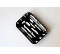 Rozi Stripe Collection Enamel Rectangular Serving And Roasting Dish - 21 Cm (W) X 14 Cm (D) X 4 Cm (H)