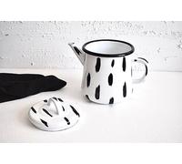 Rozi Stripe Collection Enamel Two Mugs & Teapot Gift Set