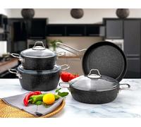 Rozi Zumrut Collection 7-Piece Non-Stick Granite Cookware Set