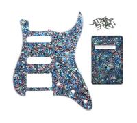 ROZILO 11 Hole Abalone Pearl Strat HSS Pickguard Guitar BackPlate Set For Fender US/Mexico Made Standard Stratocaster Guitar Part
