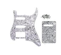 ROZILO 11 Hole Black White Shell Strat HSS Pickguard Guitar BackPlate Set For Fender US/Mexico Made Standard Stratocaster Guitar Part