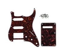 ROZILO 11 Hole Dark Tortoise Strat HSS Pickguard Guitar BackPlate Set For Fender US/Mexico Made Standard Stratocaster Guitar Part