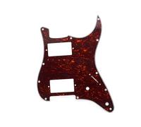 ROZILO 11 Hole Guitar Strat Pickguard HH Humbucker for Fender Standard Stratocaster Modern Style Red Tortoise
