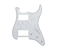 ROZILO 11 Hole Guitar Strat Pickguard HH Humbucker for Fender Standard Stratocaster Modern Style White Pearl