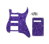 ROZILO 11 Hole Purple Pearl Strat HSS Pickguard Guitar BackPlate Set For Fender US/Mexico Made Standard Stratocaster Guitar Part