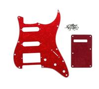 ROZILO 11 Hole Red Pearl Strat HSS Pickguard Guitar BackPlate Set For Fender US/Mexico Made Standard Stratocaster Guitar Part