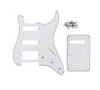 ROZILO 11 Hole White 3 Ply Strat HSS Pickguard Guitar BackPlate Set For Fender US/Mexico Made Standard Stratocaster Guitar Part