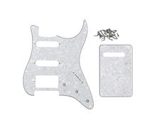 ROZILO 11 Hole White Pearl Strat HSS Pickguard Guitar BackPlate Set For Fender US/Mexico Made Standard Stratocaster Guitar Part