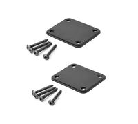 ROZILO 2pcs Black Electric Guitar Neck Plate with Screws Compatible for Strat Tele Style Electric Guitar Bass