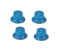 ROZILO 4PCS LP Guitar Plastic Bell Knobs Top Hat Knobs for Epi Les Paul/Import Guitar Bass Blue With White Number