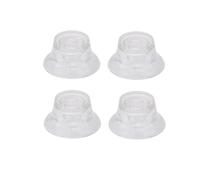 ROZILO 4PCS LP Guitar Plastic Bell Knobs Top Hat Knobs for Epi Les Paul/Import Guitar Bass Clear With White Number