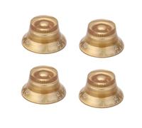 ROZILO 4PCS LP Guitar Plastic Bell Knobs Top Hat Knobs for Epi Les Paul/Import Guitar Bass Gold With White Number