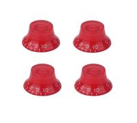 ROZILO 4PCS LP Guitar Plastic Bell Knobs Top Hat Knobs for Epi Les Paul/Import Guitar Bass Red With White Number