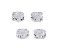 ROZILO 4pcs Volume Tone Electric Guitar Top Hat Knobs Speed Control Knobs fits LP Guitar Clear With Black Number