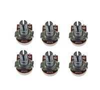ROZILO 6pcs A250K Mini Guitar Pots Split 15mm Short Shaft Audio Taper Guitar Potentiometers for Fender Stratocaster Telecaster