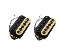 ROZILO Adjustable High Output Invader style Guitar Humbucker Pickups Ceramic Magnet Neck and Bridge Pickups For Electric Guitar Cream-Black