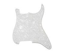 ROZILO Aged Pearl 4 Hole Guitar Strat Pickguard ST Blank Scratch Plate No Pickup Holes Compatible with Fender Stratocaster Electric Guitar Replacement