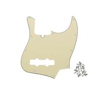 ROZILO Aged White Jazz Bass Pickguard 10 Hole Guitar Pickguard | for 4 String Fender Jazz Bass Modern Style