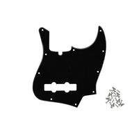 ROZILO Black 1 Ply Jazz Bass Pickguard 10 Hole Guitar Pickguard for 4 String Fender Jazz Bass Modern Style