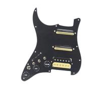ROZILO Black 3 Ply Electric Guitar Humbucker Left Handed Pickguard Pickup with Singlecut Wiring Loaded Prewired Swith Control Scratchplate Assembly for Fender Strat