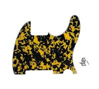 ROZILO Black Yellow Shell 5 Hole Tele Blank Guitar Pickguard Tele Pick Guard Scratch Plate for Fender Tele Esquire Guitar