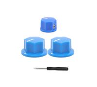 ROZILO Blue 3pcs Brass Insert USA Spec 1/4" Large and Small Knobs Bass Knobs For Jazz Bass Knobs