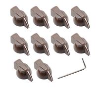 ROZILO Brown 10PCS Flat Top Guitar Chicken Head Knob Amplifier Effect pointer Knob with Set Screw